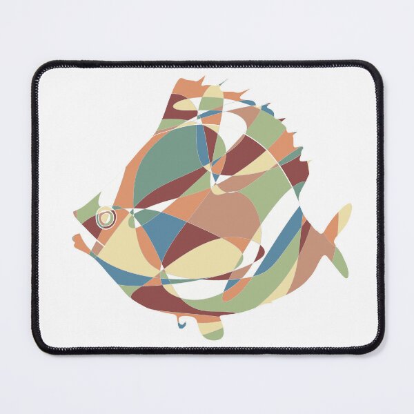 Item preview, Earth Tone Patchwork Plaice Fish - Abstract Ocean Line Art designed and sold by iampaulmorris.