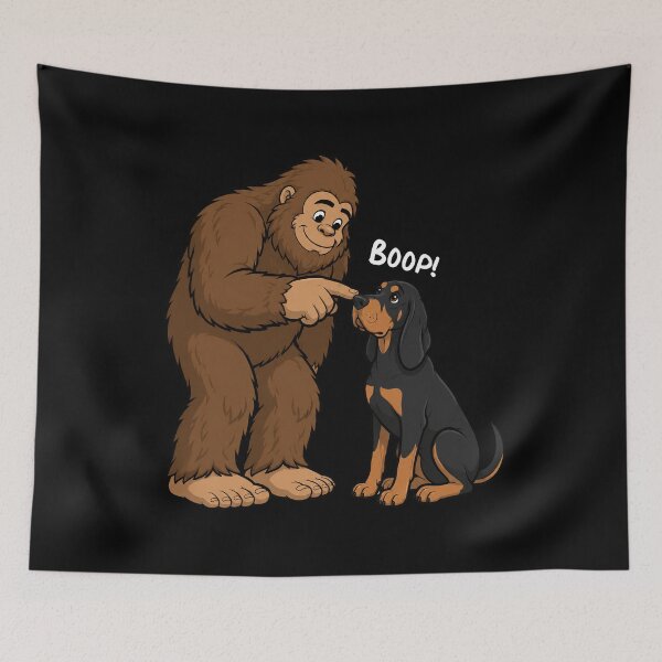 Item preview, Bigfoot and Black Tan Coonhound Boop Fun Design Sasquatch designed and sold by rafaeltto.