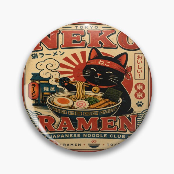 Item preview, Neko Ramen Club Japanese Cat, Retro Ramen Japan Food Vintage Poster    designed and sold by TulipsArtDesigns .