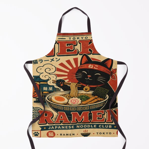 Item preview, Neko Ramen Club Japanese Cat, Retro Ramen Japan Food Vintage Poster designed and sold by TulipsArtDesigns .