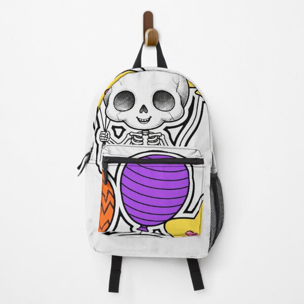 Item preview, Cute Baby Skeleton with Halloween Balloons and Kawaii Star Balloon - Creepy Cute designed and sold by HealingEraInk.