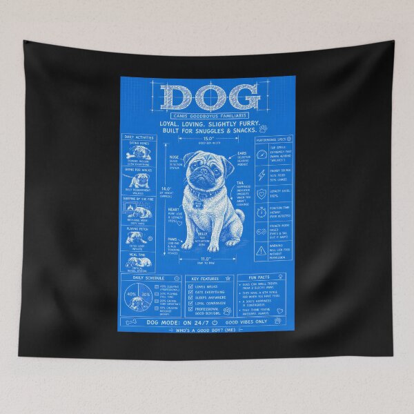 Item preview, Dog Mode On 24/7 Funny Dog Blueprint designed and sold by Genius Geek.