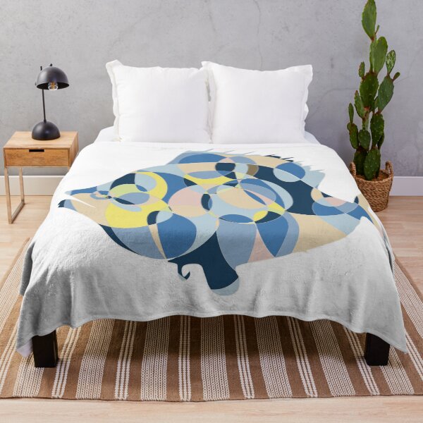 Item preview, Blue & Beige Plaice Fish - Abstract Ocean Line Art designed and sold by iampaulmorris.