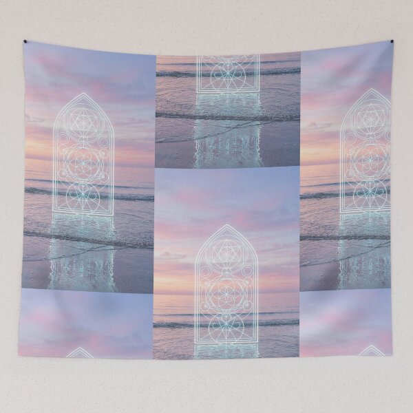 Item preview, Glowing Sacred Geometry Beach Window Sunset | Monkeybusiness designed and sold by monkeybusiness.pt.
