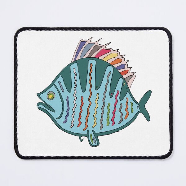 Item preview, Teal & Rainbow Plaice Fish - Abstract Ocean Line Art designed and sold by iampaulmorris.