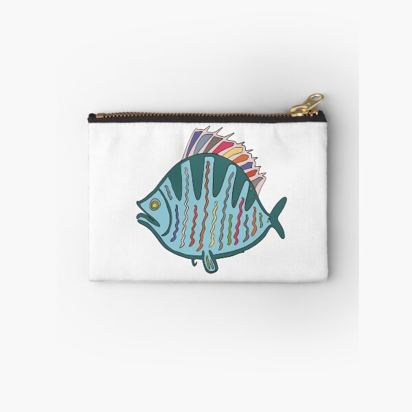 Item preview, Teal & Rainbow Plaice Fish - Abstract Ocean Line Art designed and sold by iampaulmorris.