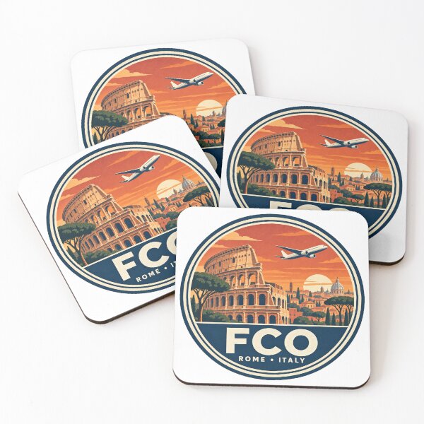 Item preview, FCO Rome Airport Code Retro Travel Badge designed and sold by CLOUTKULT.