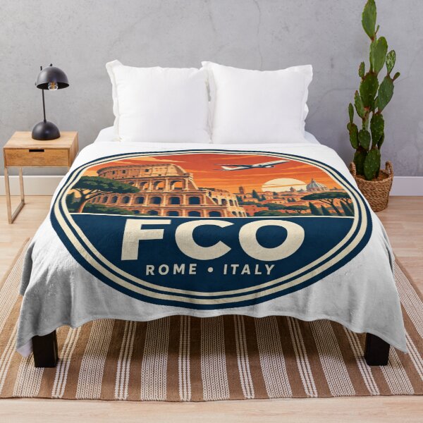 Artikelvorschau, FCO Rome Airport Code Retro Travel Badge entworfen und verkauft von CLOUTKULT.