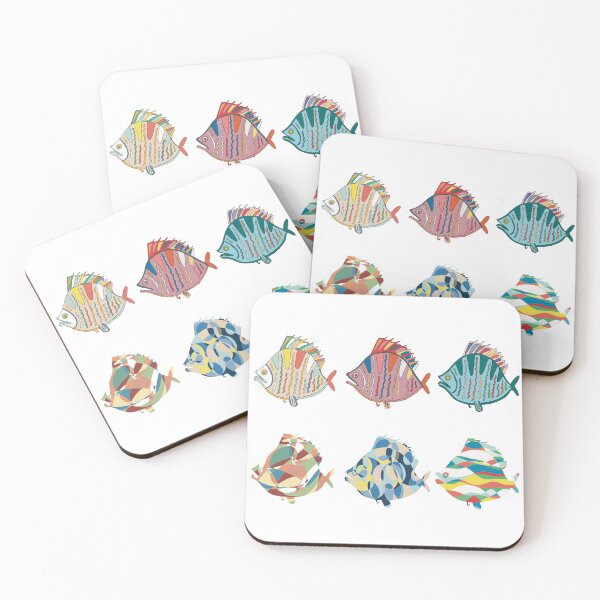 Item preview, Plaice Fish Set of Six - Abstract Ocean Line Art designed and sold by iampaulmorris.