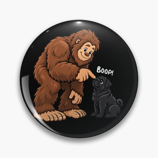 Item preview, Bigfoot and Black Pug Boop Fun Design Sasquatch designed and sold by rafaeltto.