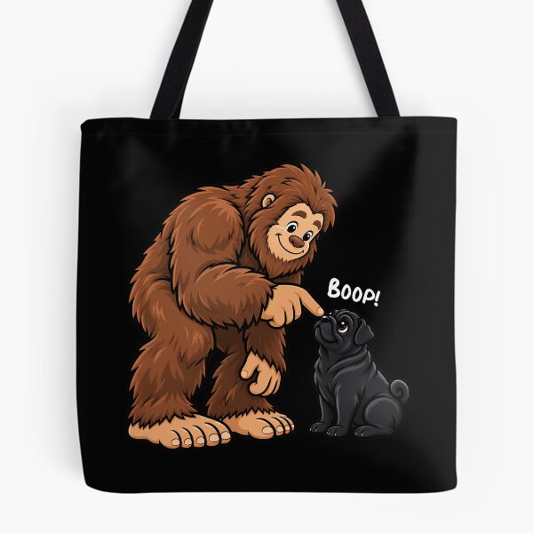Item preview, Bigfoot and Black Pug Boop Fun Design Sasquatch designed and sold by rafaeltto.