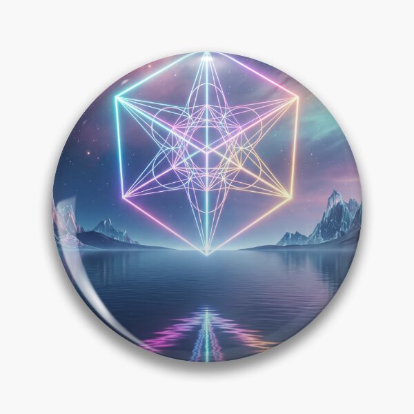 Item preview, Glowing Rainbow Merkaba Cube Cosmic Lake Reflection | Monkeybusiness designed and sold by monkeybusiness.pt.