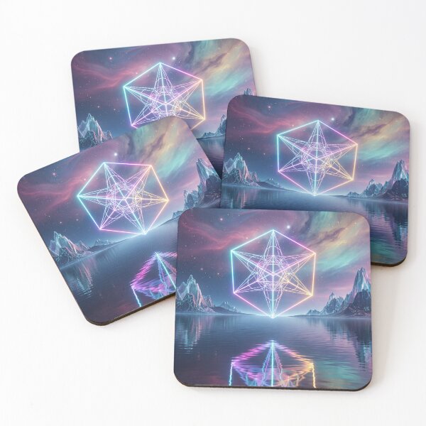 Item preview, Glowing Rainbow Merkaba Cube Cosmic Lake Reflection | Monkeybusiness designed and sold by monkeybusiness.pt.