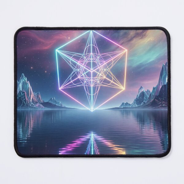 Item preview, Glowing Rainbow Merkaba Cube Cosmic Lake Reflection | Monkeybusiness designed and sold by monkeybusiness.pt.
