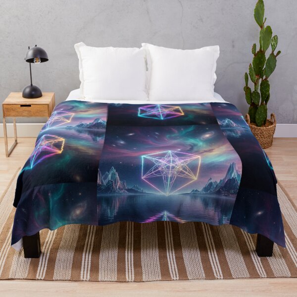 Item preview, Glowing Rainbow Merkaba Cube Cosmic Lake Reflection | Monkeybusiness designed and sold by monkeybusiness.pt.