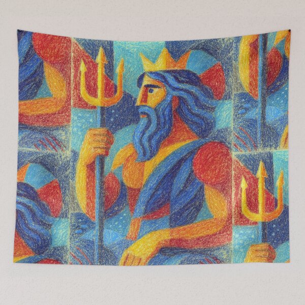 Item preview, Neptune drawing – Roman God of the Sea designed and sold by GalleryKauffeld.