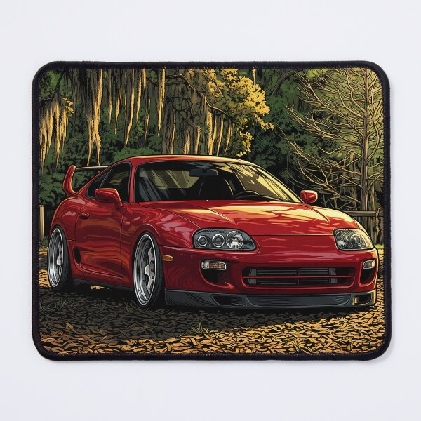 Item preview, Toyota Supra MK4 Red JDM Deep Forest Car Art designed and sold by Racing Art Store.