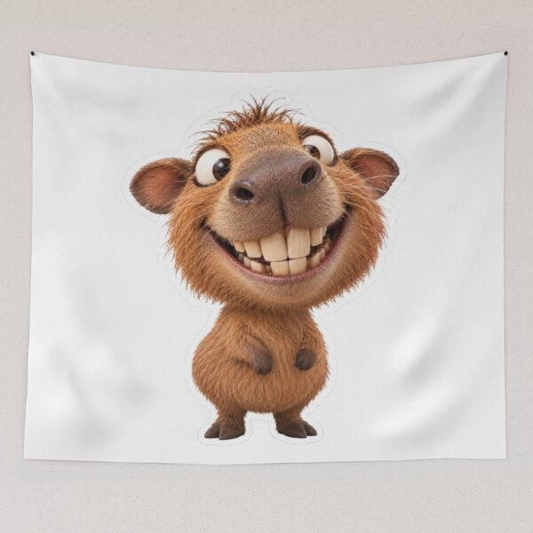 Item preview, Cute and Funny Smiling Capybara designed and sold by Snurly.