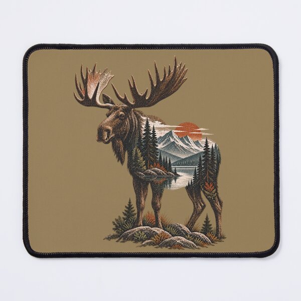 Item preview, Moose Mountain Wilderness Vintage Double Exposure designed and sold by BROHLine Studio.