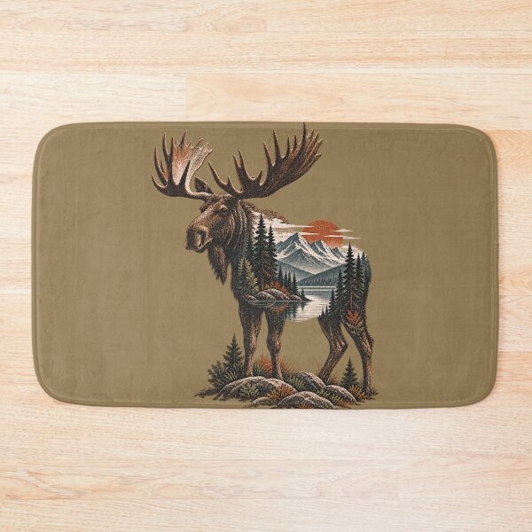 Item preview, Moose Mountain Wilderness Vintage Double Exposure designed and sold by BROHLine Studio.