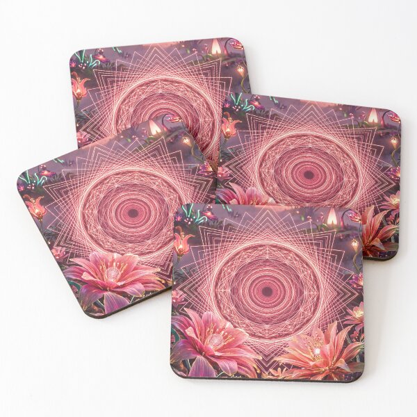 Item preview, Glowing Pink Sacred Geometry Botanical Bloom Portal | Monkeybusiness designed and sold by monkeybusiness.pt.