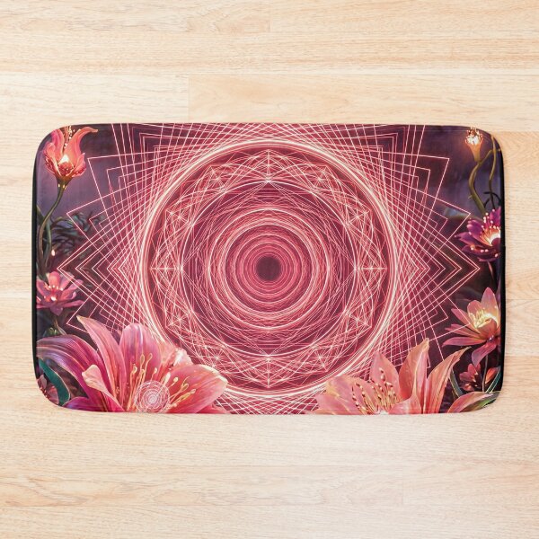 Item preview, Glowing Pink Sacred Geometry Botanical Bloom Portal | Monkeybusiness designed and sold by monkeybusiness.pt.