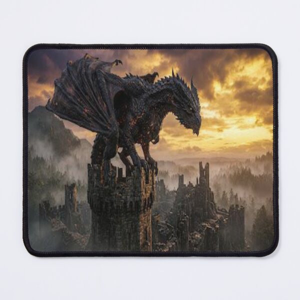 Item preview, The Awakening of the Black Dragon — Medieval Fantasy Art designed and sold by JMAVILA ART.