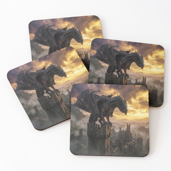 Item preview, The Awakening of the Black Dragon — Medieval Fantasy Art designed and sold by JMAVILA ART.
