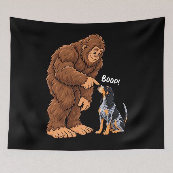 Item preview, Bigfoot and Bluetick Coonhound Boop Fun Design Sasquatch designed and sold by rafaeltto.