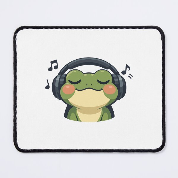 Item preview, Cute Frog Cartoon Listening to Music  designed and sold by stylishdzign.