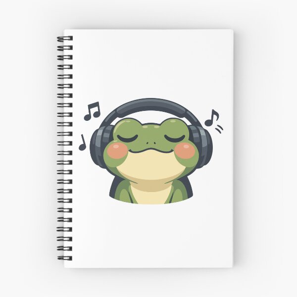 Item preview, Cute Frog Cartoon Listening to Music  designed and sold by stylishdzign.