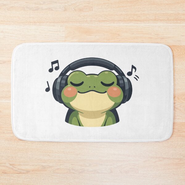 Item preview, Cute Frog Cartoon Listening to Music  designed and sold by stylishdzign.