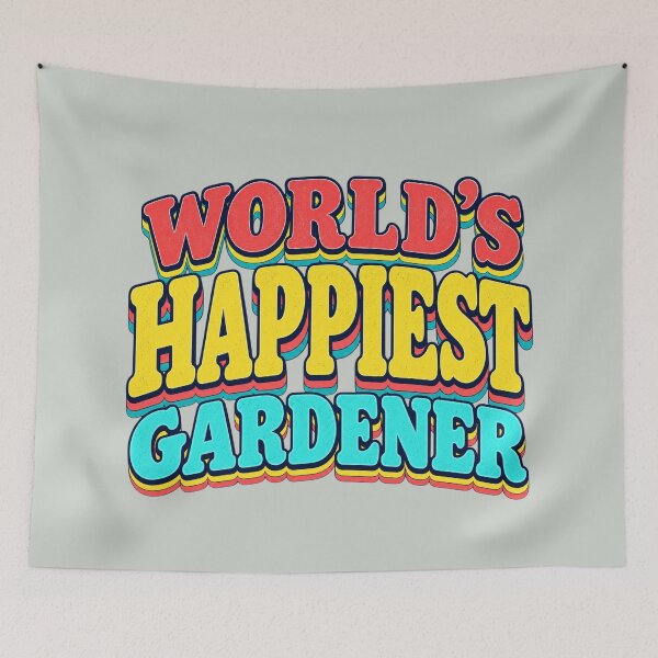 Item preview, World’s Happiest Gardener – Retro Gardening Typography designed and sold by American Fieldmark Studio.