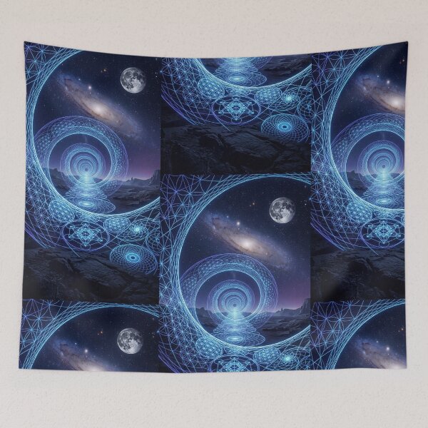 Item preview, Glowing Blue Spiral Flower of Life Galaxy Portal | Monkeybusiness designed and sold by monkeybusiness.pt.