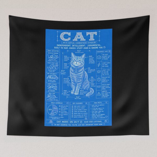 Item preview, Cat Mode On 24/7 Funny Cats Blueprint designed and sold by Genius Geek.