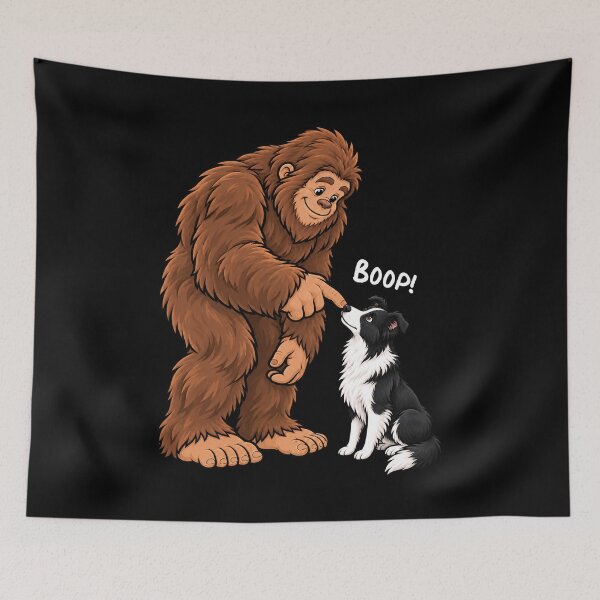 Item preview, Bigfoot and Border Collie Boop Fun Design Sasquatch designed and sold by rafaeltto.