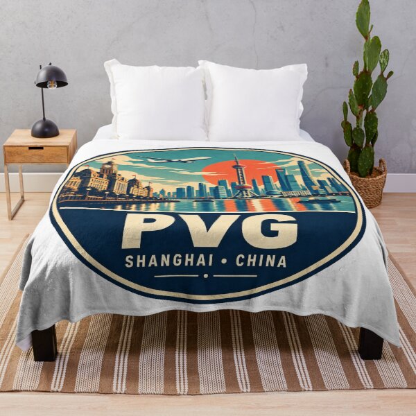 Artikelvorschau, PVG Shanghai Airport Code Retro Travel Badge entworfen und verkauft von CLOUTKULT.