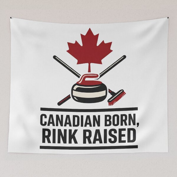 Item preview, Canadian Curling Lover Born to Curl Ice Rink Winter Sports designed and sold by StickerNestYou.