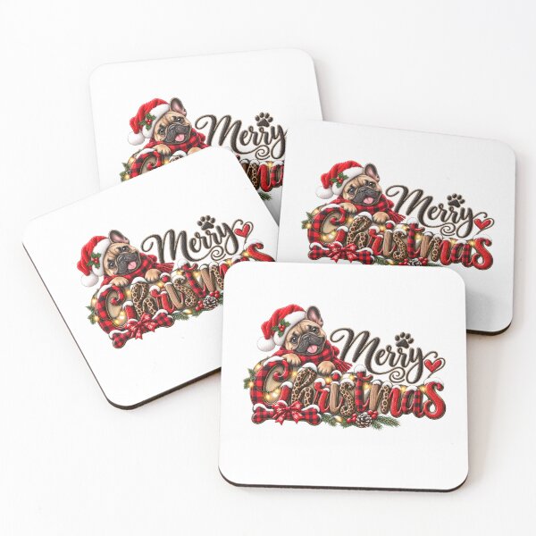 Item preview, Merry Christmas French Bulldog Holiday Design designed and sold by Wild Ink Studio by Barbara.