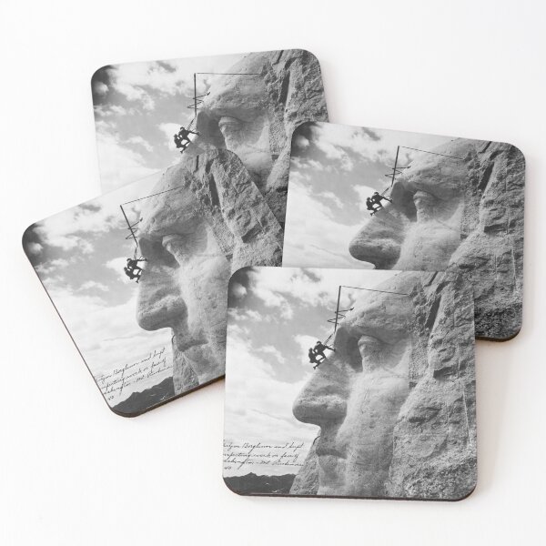 Item preview, Vintage Gutzon Borglum and supt. inspecting work on face [nose] of George Washington, Mount Rushmore, South Dakota black and white photograph designed and sold by Astrid Arkhangelsky.