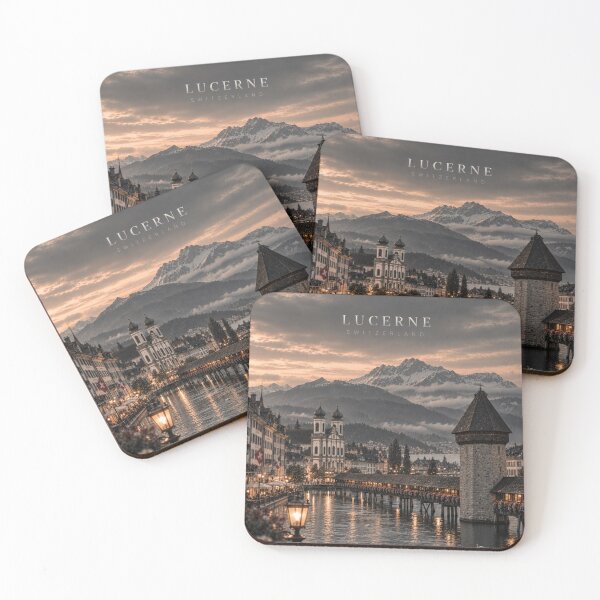 Item preview, Lucerne Cinematic Monochrome City Artwork designed and sold by MichaeIRellov.