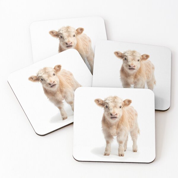 Item preview, Cute Fluffy Baby Cow - Sweet Farm Animal Portrait designed and sold by hakikatm.