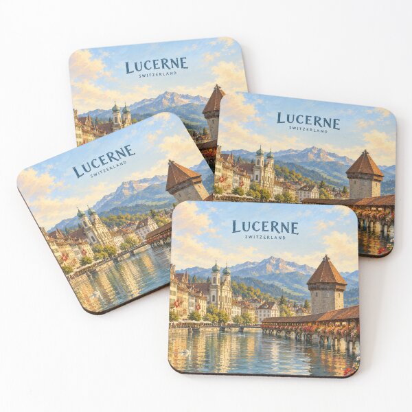 Item preview, Lucerne Painterly Swiss City Impression designed and sold by MichaeIRellov.