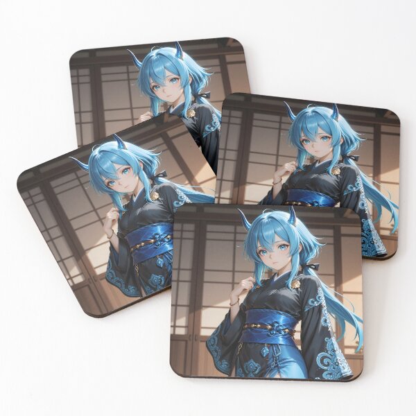 Item preview, Azure Oni – Blue Horned Kimono Demon Girl designed and sold by Killington.