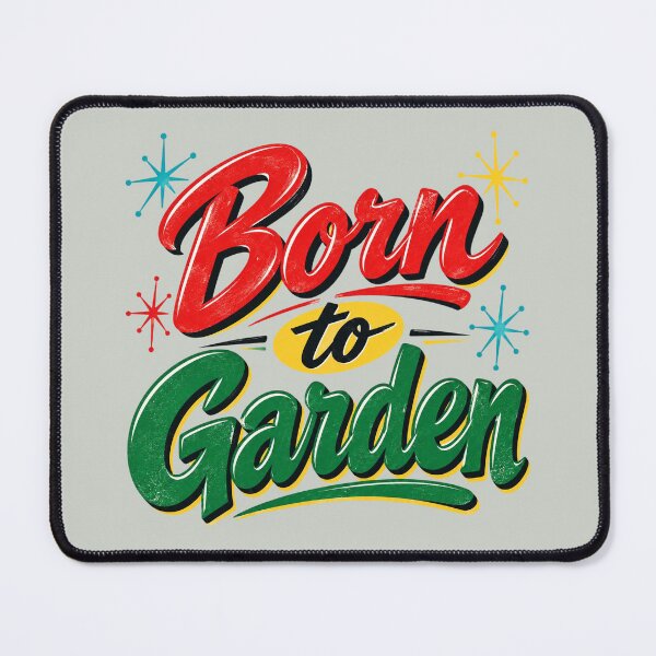 Item preview, Born to Garden – Retro Green Thumb Typography designed and sold by American Fieldmark Studio.