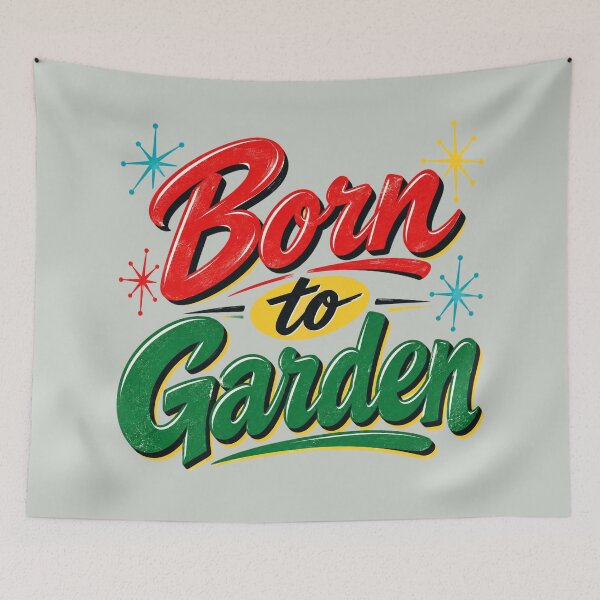 Item preview, Born to Garden – Retro Green Thumb Typography designed and sold by American Fieldmark Studio.