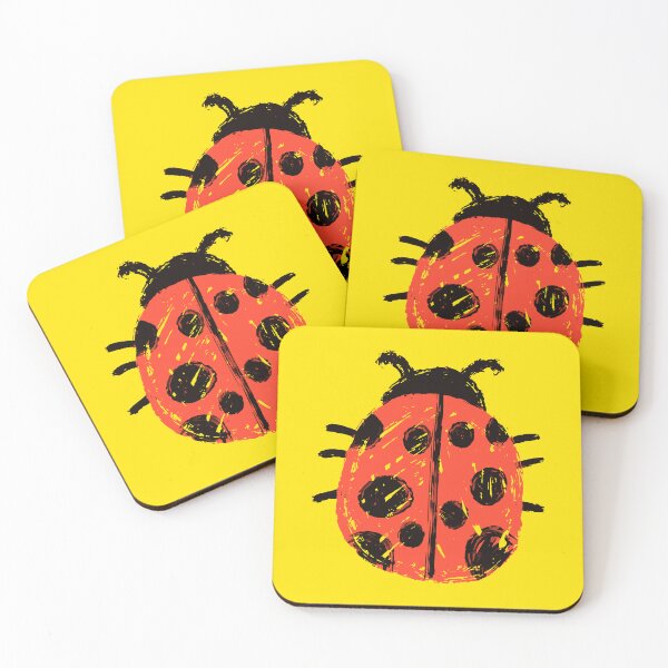 Item preview, Kindergarten Cute Doodle Art | Lady Bug Kids Scribble Art using Thick Crayons in Red and Black designed and sold by LightPrints.