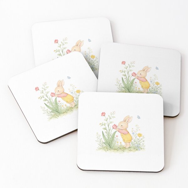 Item preview, Cute Bunny in Floral Garden – Whimsical Watercolor Cottagecore Rabbit designed and sold by saeede-afshari.