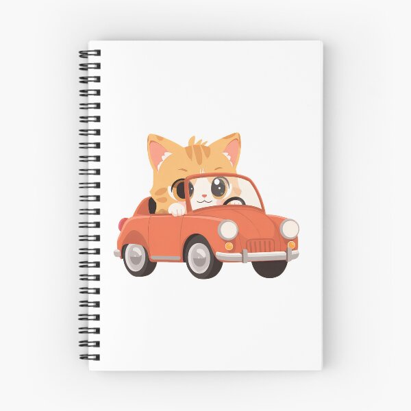 Item preview, Cute Cat Driving Retro Orange Car designed and sold by OlyvieArt.