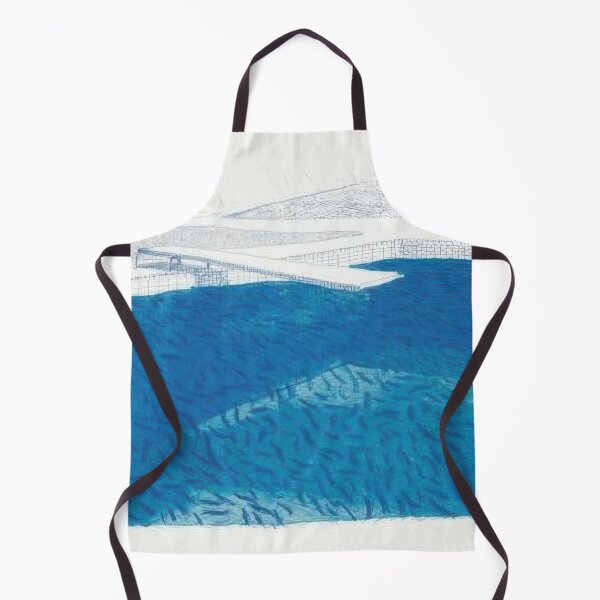 Item preview, David Hockney -  Lithograph Of Water Made Of Lines, Crayon And Two Blue Washes Without Green Wash - Signed Print by David Hockney undefinedr designed and sold by LILLIANSTRANGEy.